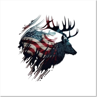 National flag symbol, deer hunter Posters and Art